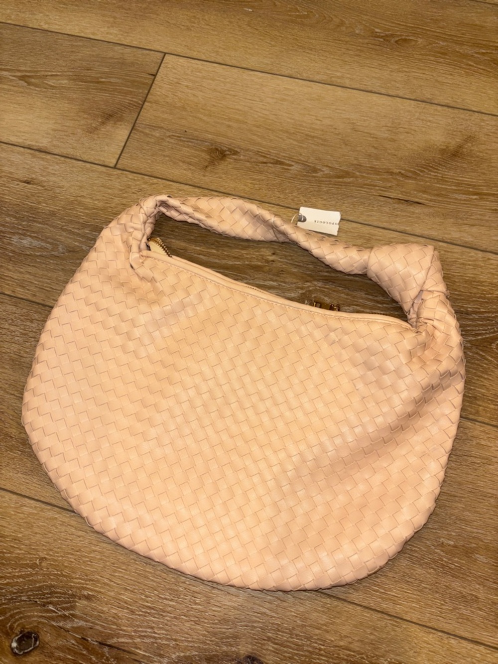 Anthropologie Pale Blush Woven Hobo Bag